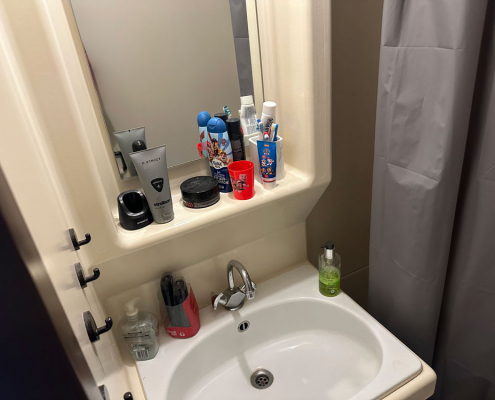 IMG_7493 blick auf das Waschbecken im Bad
